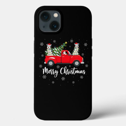 Dog Alaskan Malamute Santa Riding Christmas Tree T iPhone 13 Case