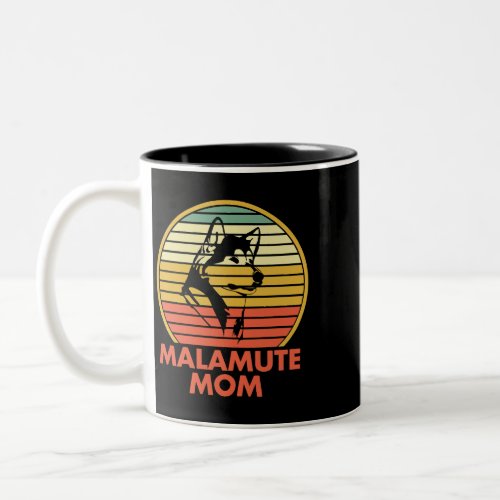 Dog Alaskan Malamute Womens Retro Malamute Mom Ala Two_Tone Coffee Mug