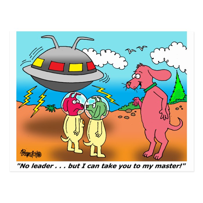 DOG ALIEN CARTOON POSTCARDS