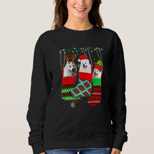 Dog American Eskimo Christmas Socks Xmas Pajama Pu Sweatshirt
