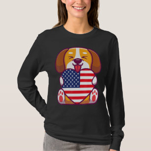 Dog American Flag American Flag Usa T-Shirt