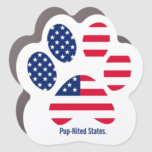 Dog American Flag Cute Dog Lover Paw  Car Magnet