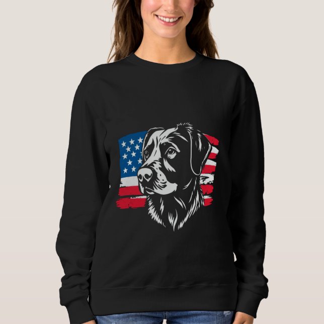 Dog American Flag Sweatshirt (Front)