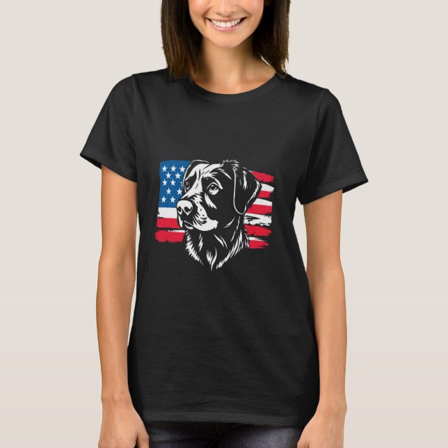 Dog American Flag T-Shirt (Front)