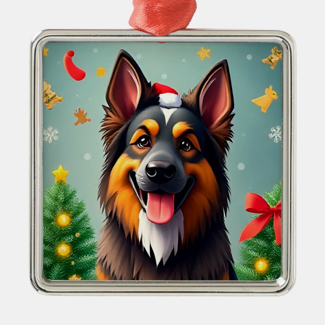 Dog Amid Christmas Decorations (Front)