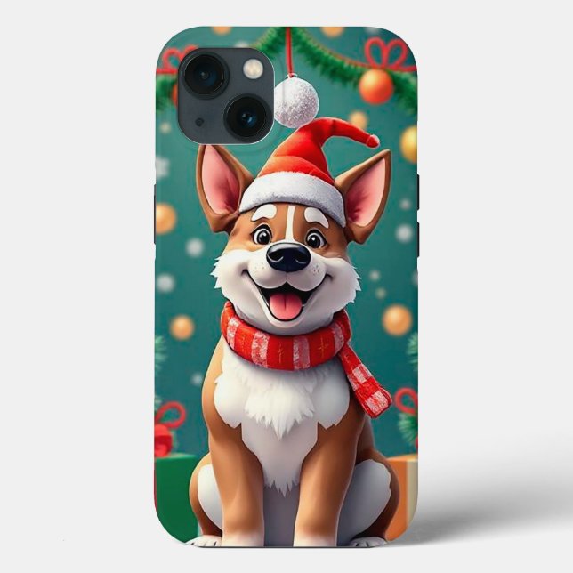 Dog Among Festive Christmas Decorations Case-Mate iPhone Case (Back)