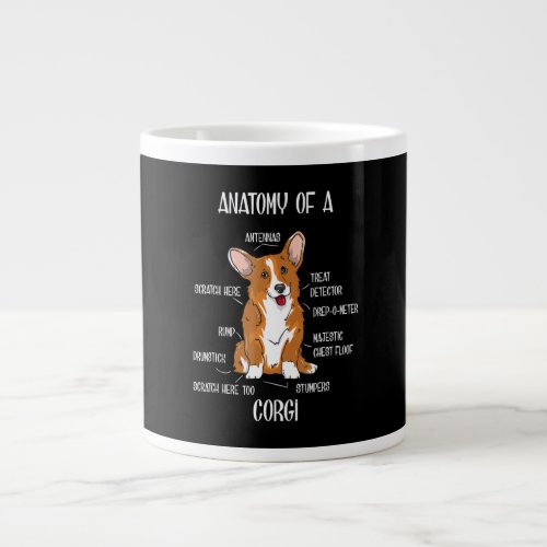 Dog Anatomy  Cute Welsh Corgi Puppy Biology Gift Giant Coffee Mug