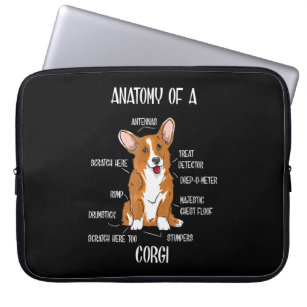 Dog Anatomy , Cute Welsh Corgi Puppy Biology Gift. Laptop Sleeve