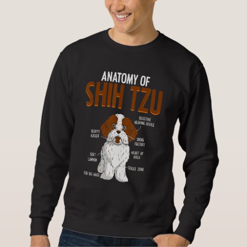 Dog Anatomy  Shih Tzu Breed Canine Sweatshirt