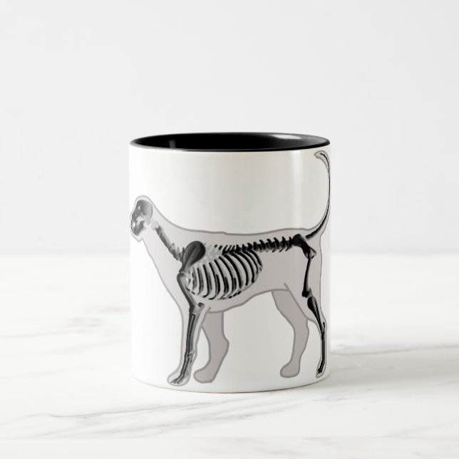 DOG ANATOMY X-RAY VET Two-Tone COFFEE MUG (Center)