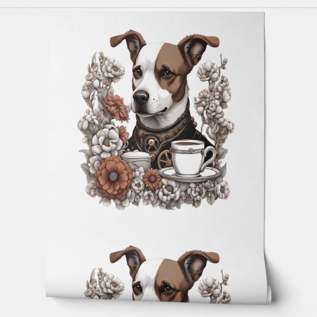 dog anc coffee wallpaper  (Unrolling)