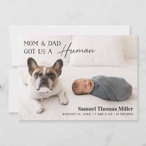 Dog and Baby Birth Announcement