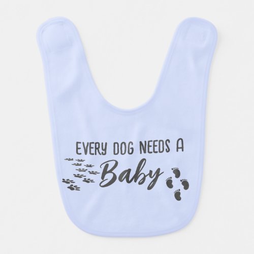 Dog and Baby Footprints Baby Bib