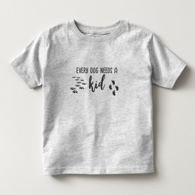Dog and Baby Footprints Toddler T-shirt (Front)