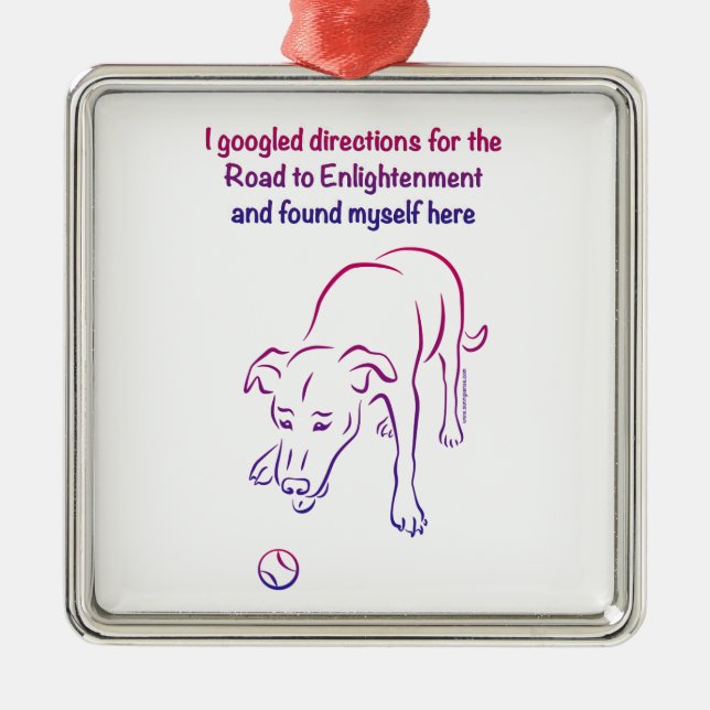 Dog and Ball - Enlightenment Metal Ornament (Front)