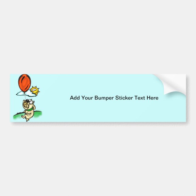 Dog and Balloon Bumper Sticker (Front)