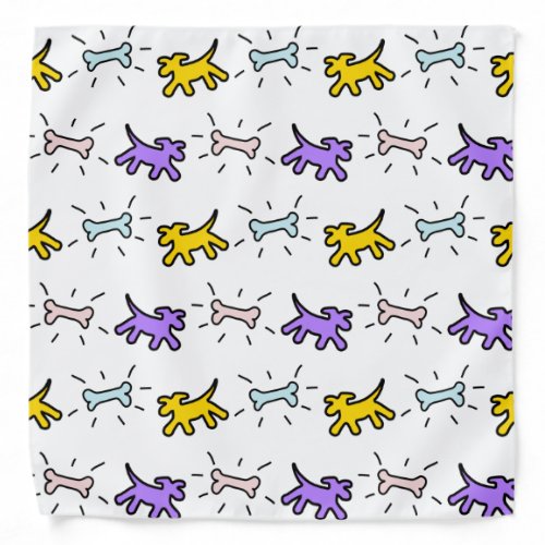 Dog and Bone Graffiti Style Baby Bandana 1