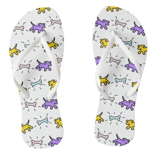 Dog and Bone Graffiti Style flip flop 1