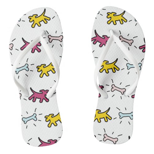 Dog and Bone Graffiti Style flip flop 2