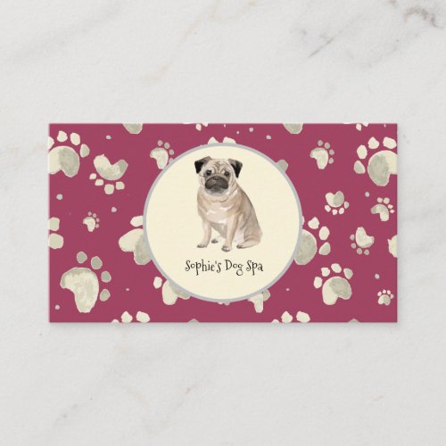Dog And Bone Print Pattern Dog Grooming Spa Business Card