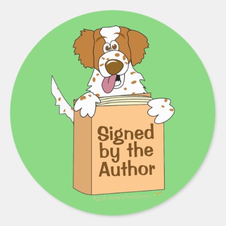 Dog And Book Signed By Author Stickers Childrens
