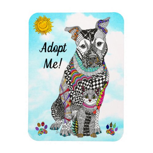 Dog and Cat Adopt Me Magnet 3x4