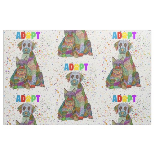 Dog and Cat Adoption and Rescue Adopt Be Kind Love Fabric