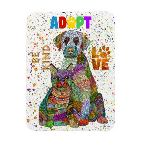 Dog and Cat Adoption and Rescue Be Kind Love Magnet