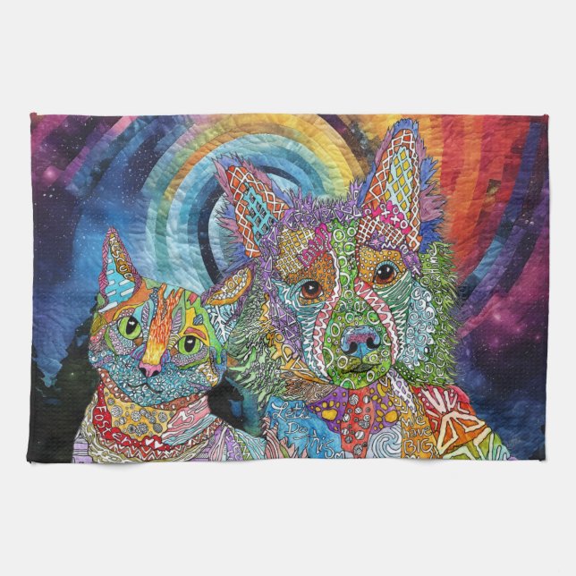 Dog and Cat Adoption and Rescue Kitchen Towel (Horizontal)