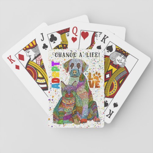 Dog and Cat Adoption and Rescue Playing Cards