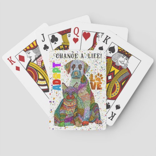 Dog and Cat Adoption and Rescue Poker Cards