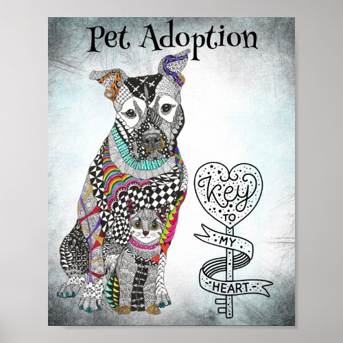 Dog and Cat Animal Rescue and Pet Adoption Poster 