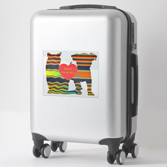 DOG AND CAT BEST FRIENDS STICKER (Suitcase)