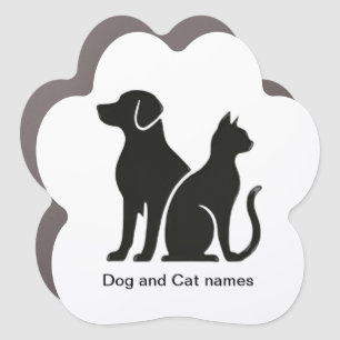 Dog and Cat boho design Car Magnet
