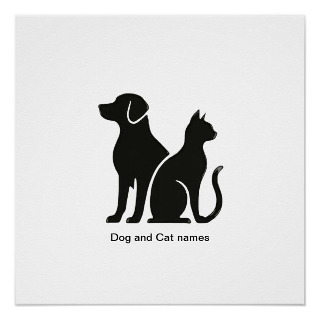 Dog and Cat boho design Poster (Front)