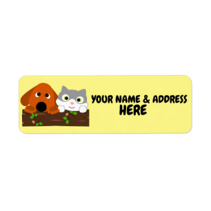 DOG AND CAT BUDDIES RETURN ADDRESS LABELS