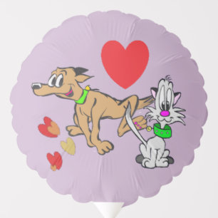 Dog and Cat Cartoon Balloon