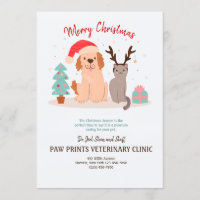 Dog and Cat Christmas Card