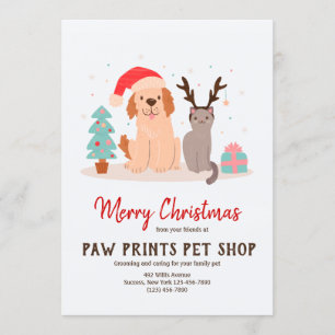 Dog and Cat Christmas Card