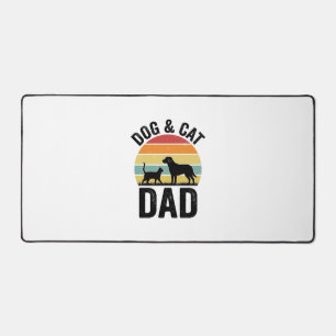 Dog and Cat Dad Vintage Pet Lover Shirt Design_1 Desk Mat