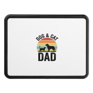 Dog and Cat Dad Vintage Pet Lover Shirt Design_1 Hitch Cover