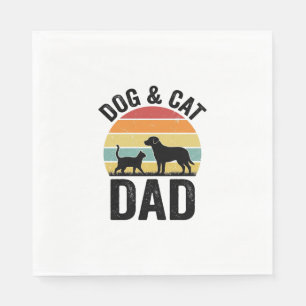 Dog and Cat Dad Vintage Pet Lover Shirt Design_1 Napkins