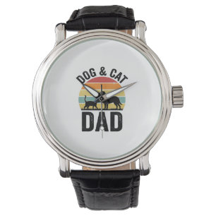 Dog and Cat Dad Vintage Pet Lover Shirt Design_1 Watch