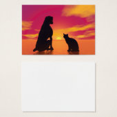 Dog and cat friendship at sunset (Front & Back)