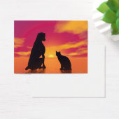 Dog and cat friendship at sunset (Desk)