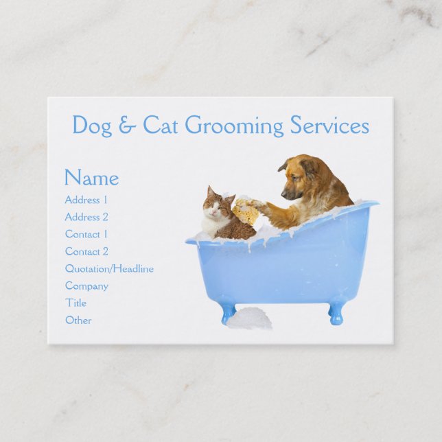 Dog and Cat Grooming Service Business Card (Front)