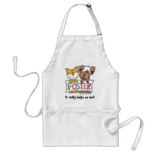 Dog and Cat Hold FOSTER Banner Adult Apron