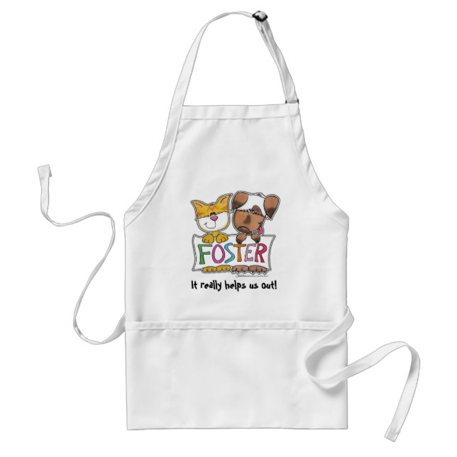 Dog and Cat Hold FOSTER Banner Adult Apron (Front)