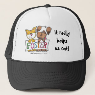 Dog and Cat Hold FOSTER Banner Trucker Hat