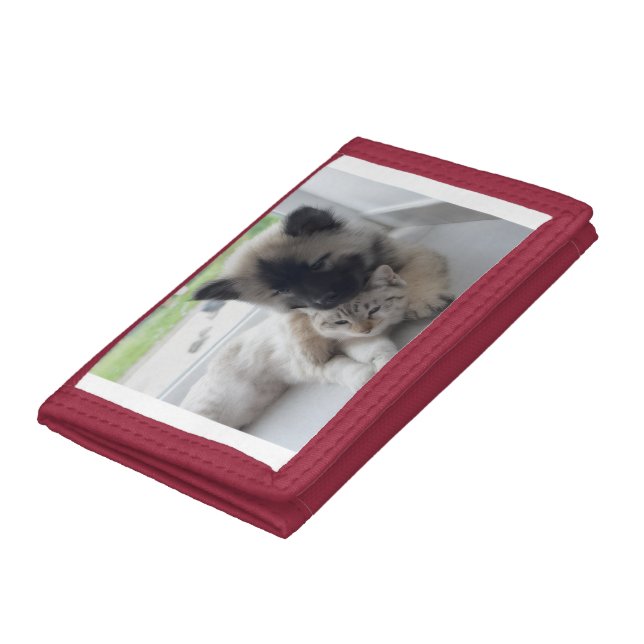Dog And Cat Love  Trifold Wallet (Bottom)